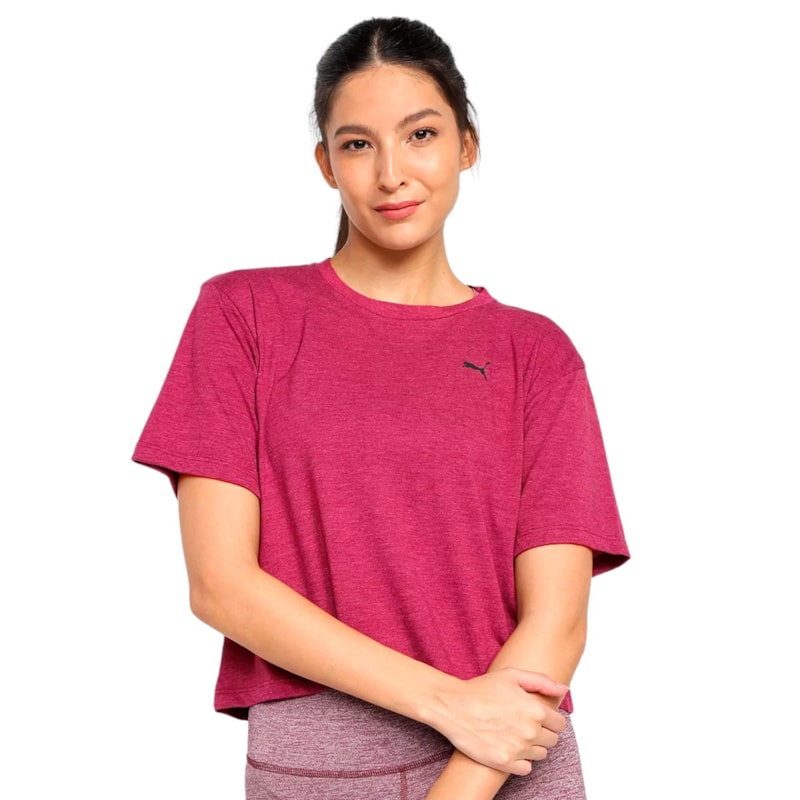 Camiseta Cropped Puma Performance Heather Feminina