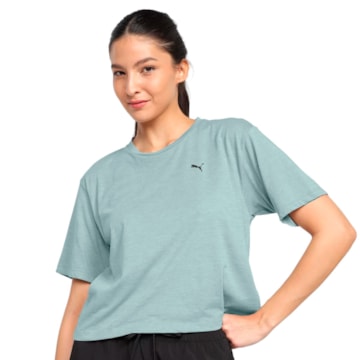 Camiseta Cropped Puma Performance Heather Feminina