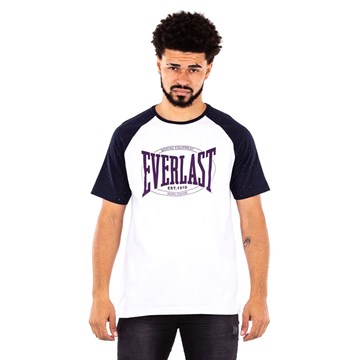 Camiseta Everlast Fundamentals Com Logo Masculina - Branco e Azul