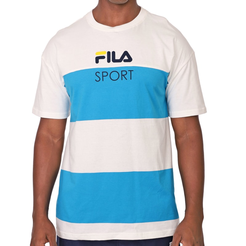 Camiseta Fila Listrada Sport Masculina Camiseta Fila Listrada Sport Masculina