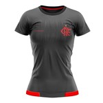Camiseta Flamengo Braziline Contact Feminina - Chumbo