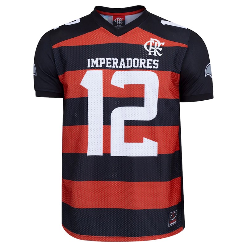 Camiseta Flamengo Braziline Imperadores Masculina - Preto e Vermelho