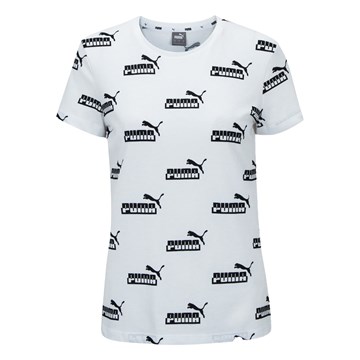 Camiseta Puma Amplified Printed Feminina - Branco e Preto