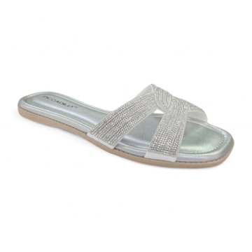 Chinelo Rasteira Piccadilly Gabi Strass Feminino