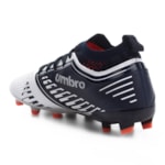 Chuteira Campo Umbro Soul II Knit - Branco e Marinho