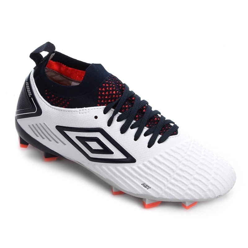 Chuteira Campo Umbro Soul II Knit - Branco e Marinho Chuteira Campo Umbro Soul II Knit - Branco e Marinho