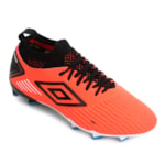 Chuteira Campo Umbro Soul II Knit - Coral e Preto