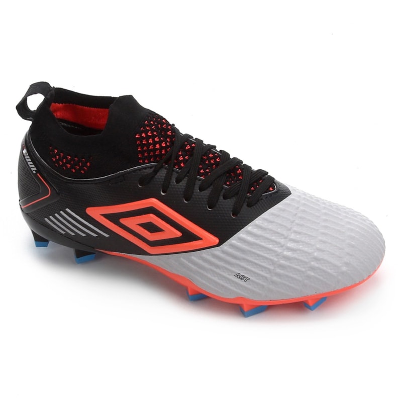 Chuteira Campo Umbro Soul II Knit - Prata e Coral Chuteira Campo Umbro Soul II Knit - Prata e Coral