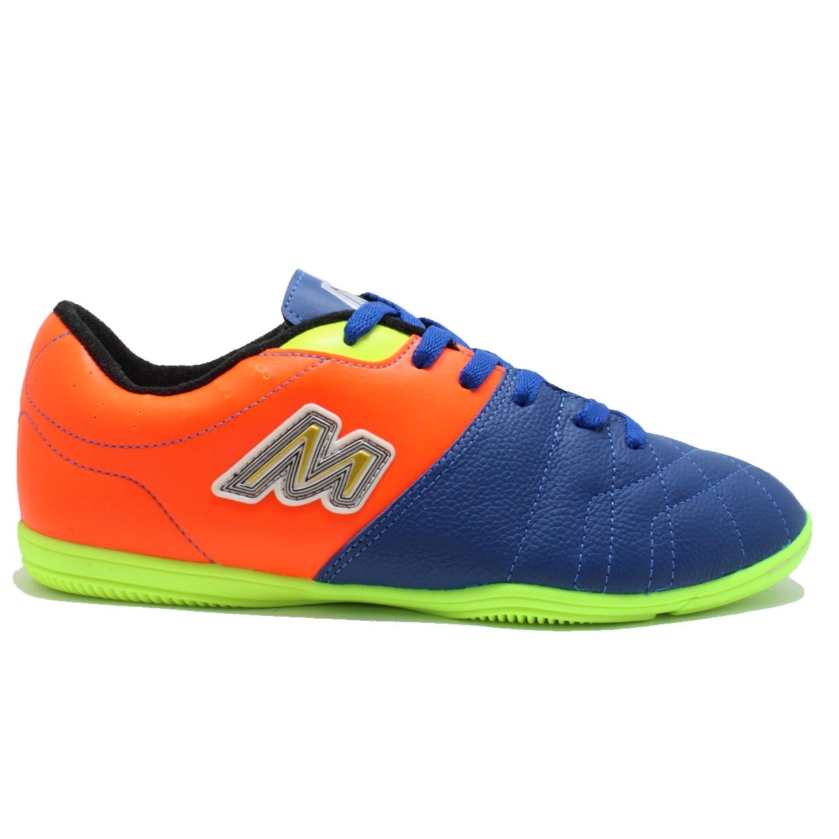 Chuteira Futsal Mathaus D Roma - Azul e Laranja - Esporte Legal