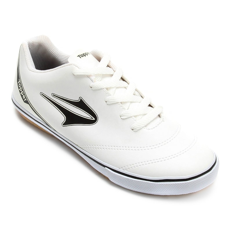 Chuteira Futsal Topper Boleiro Infantil - Branco e Preto Chuteira Futsal Topper Boleiro Infantil - Branco e Preto