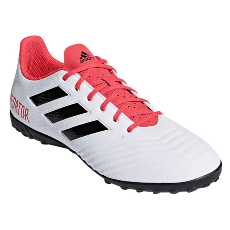 Chuteira Society Adidas Predator Branco, Vermelho e Preto