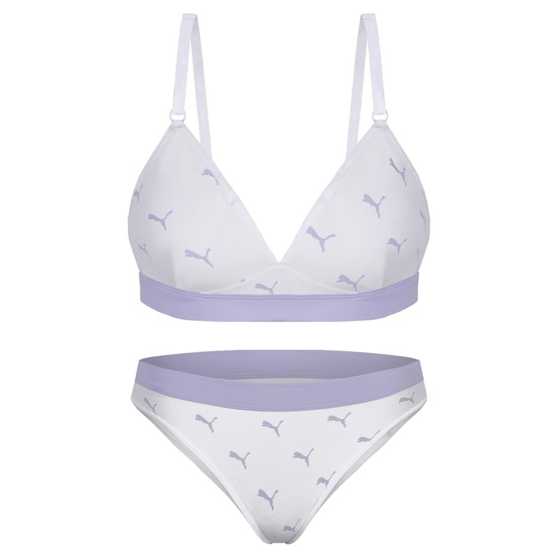 Conjunto Puma Sutiã Triângulo + Calcinha Biquíni Feminino