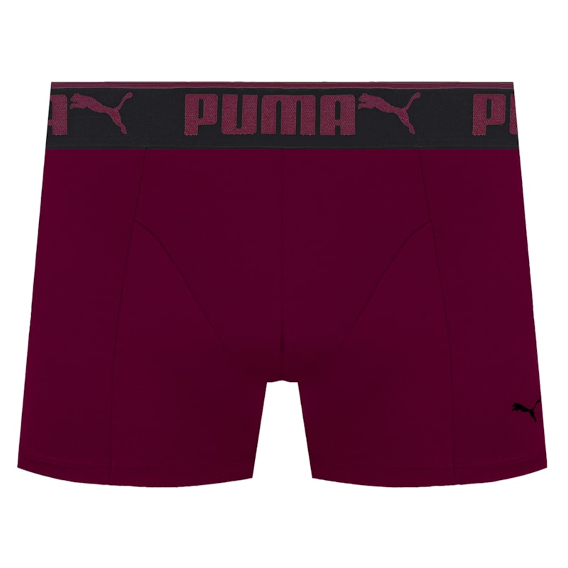 Cueca Boxer Puma Microfibra Masculina - Bordô Cueca Boxer Puma Microfibra Masculina - Bordô