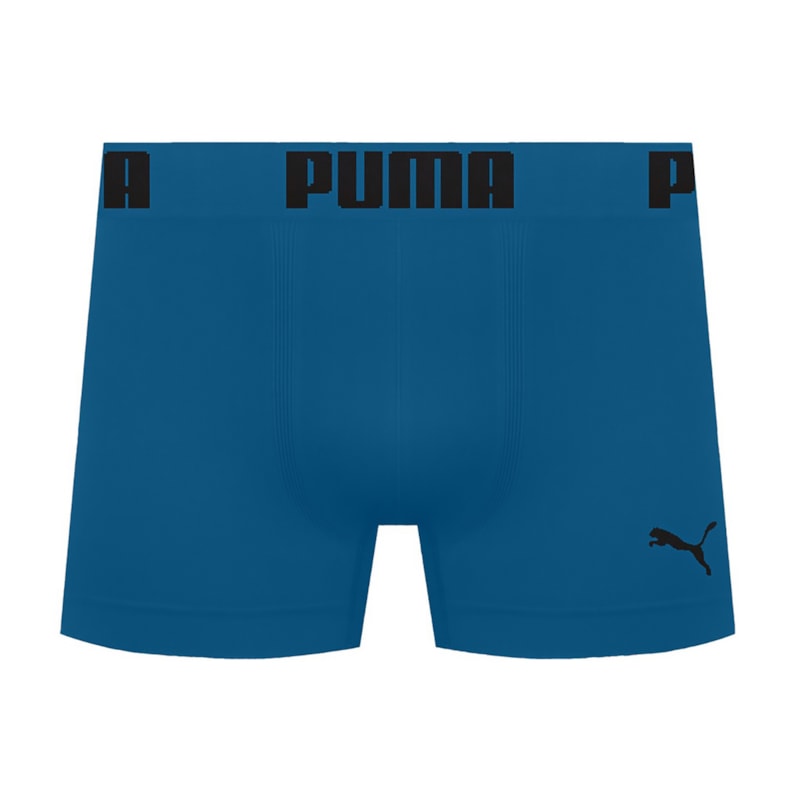 Cueca Boxer Puma Sem Costura Masculina - Azul Cueca Boxer Puma Sem Costura Masculina - Azul