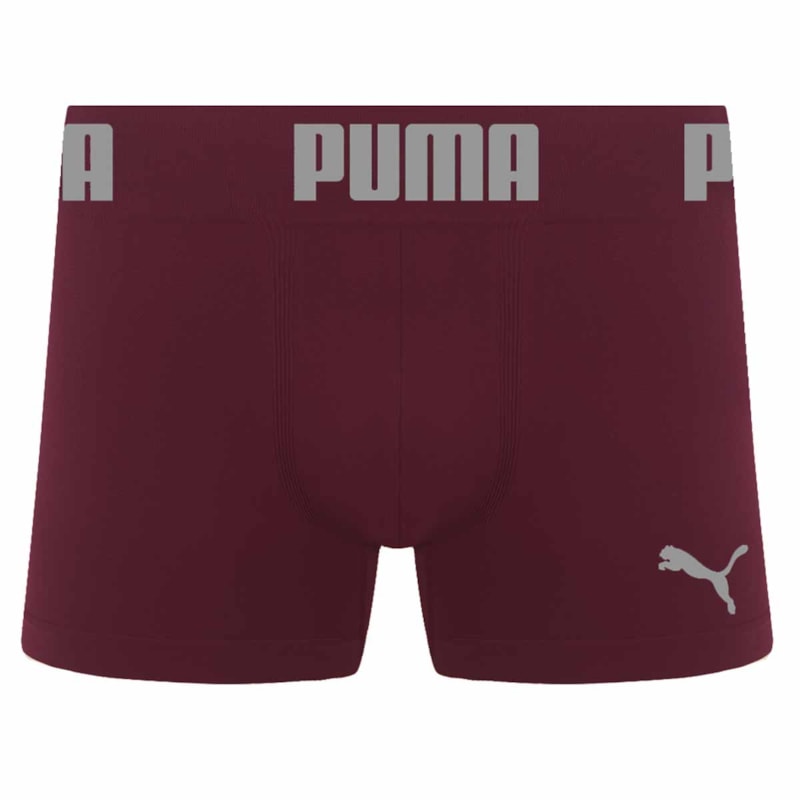 Cueca Boxer Puma Sem Costura Masculina - Bordô Cueca Boxer Puma Sem Costura Masculina - Bordô