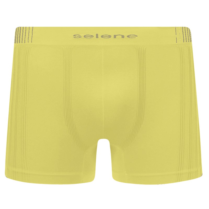 Cueca Boxer Selene Sem Costura Masculina - Amarelo