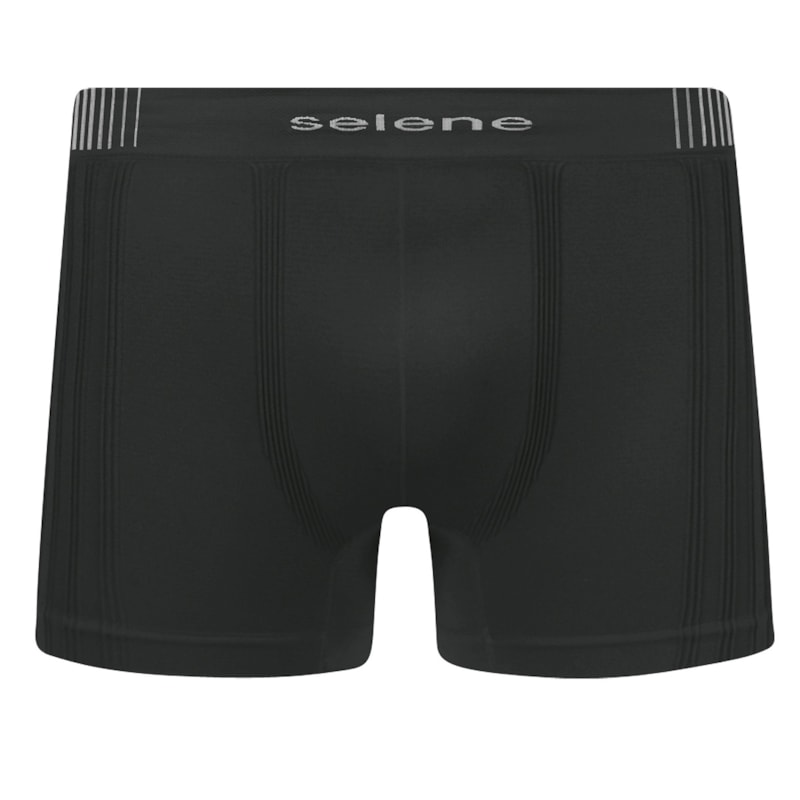 Cueca Boxer Selene Sem Costura Masculina - Preto Cueca Boxer Selene Sem Costura Masculina - Preto