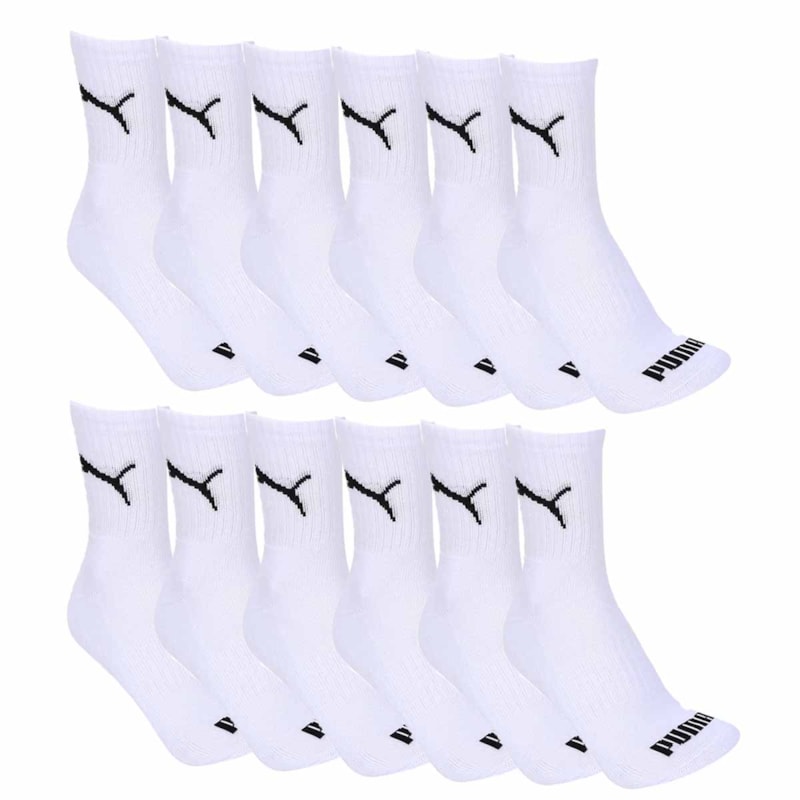 Kit 12 Pares de Meia Puma Cano Médio Esportiva Kit 12 Pares de Meia Puma Cano Médio Esportiva