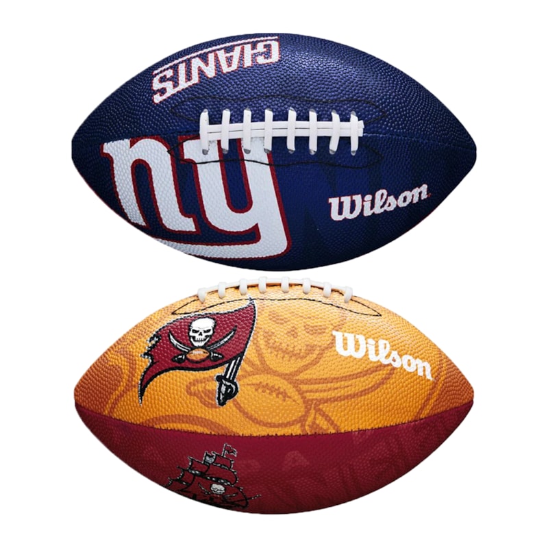 Kit 2 Bolas de Futebol Americano Wilson NFL Team Logo Jr