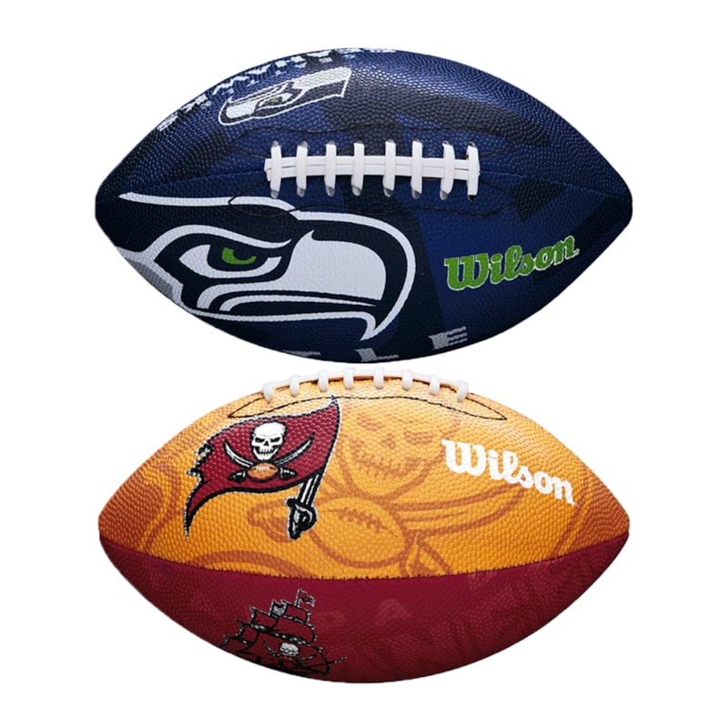 Kit 2 Bolas de Futebol Americano Wilson NFL Team Logo Jr