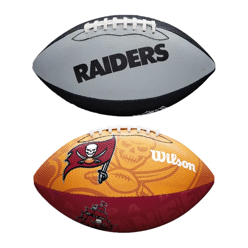 Kit 2 Bolas de Futebol Americano Wilson NFL Team Logo Jr