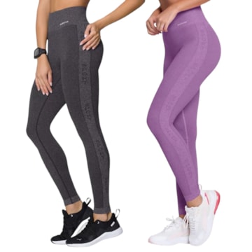 Kit 2 Calças Legging Selene Sem Costura Sport Feminina