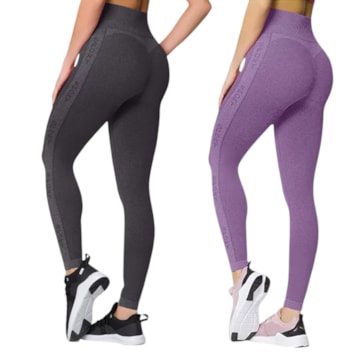 Kit 2 Calças Legging Selene Sem Costura Sport Feminina