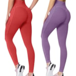 Kit 2 Calças Legging Selene Sem Costura Sport Feminina