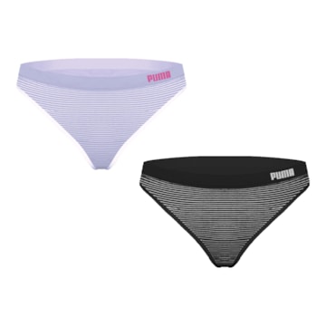 Kit 2 Calcinhas Biquini Puma Sem Costura Feminina