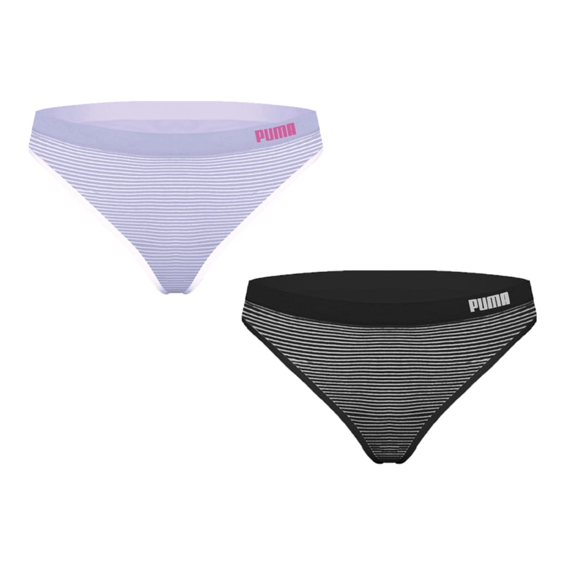 Kit 2 Calcinhas Biquini Puma Sem Costura Feminina