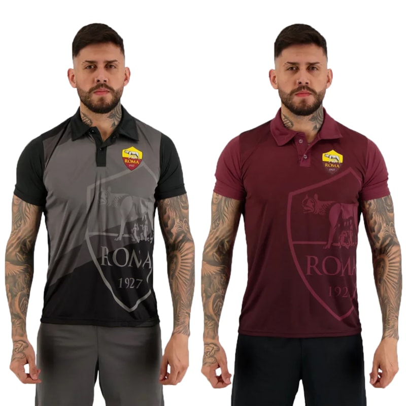 Kit 2 Camisas Polo AS Roma Pattern Masculina