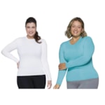 Kit 2 Camisas Térmicas Selene Proteção UV Plus Size Feminina