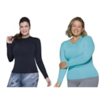 Kit 2 Camisas Térmicas Selene Proteção UV Plus Size Feminina