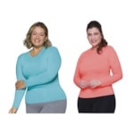 Kit 2 Camisas Térmicas Selene Proteção UV Plus Size Feminina