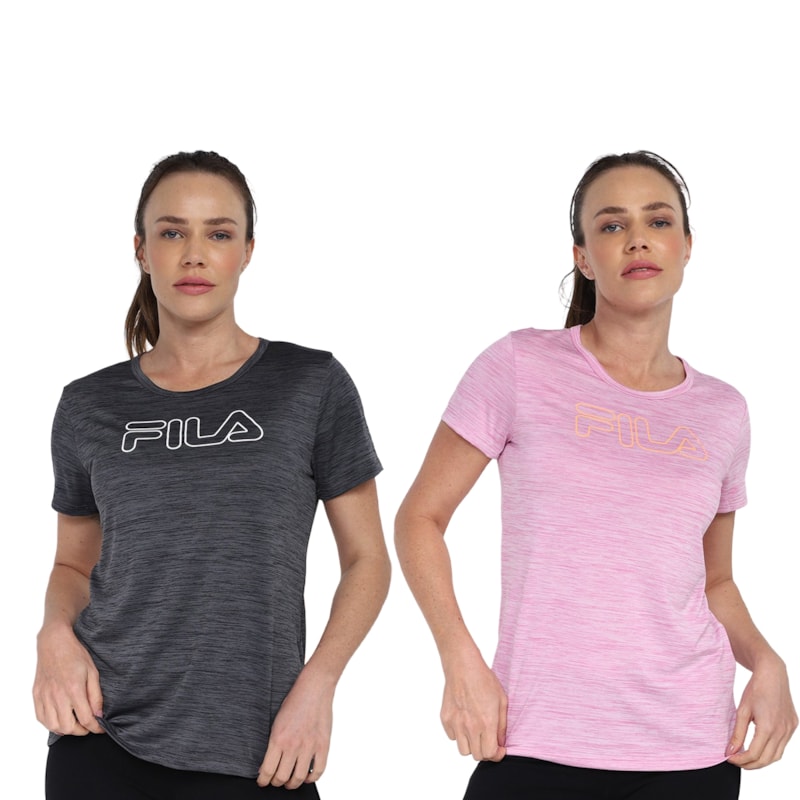 Kit 2 Camisetas Fila Basic Train Feminina