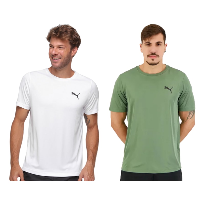 Kit 2 Camisetas Puma Active Small Logo Masculina