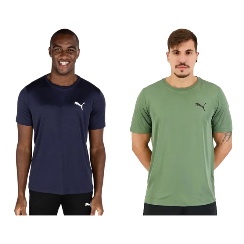 Kit 2 Camisetas Puma Active Small Logo Masculina