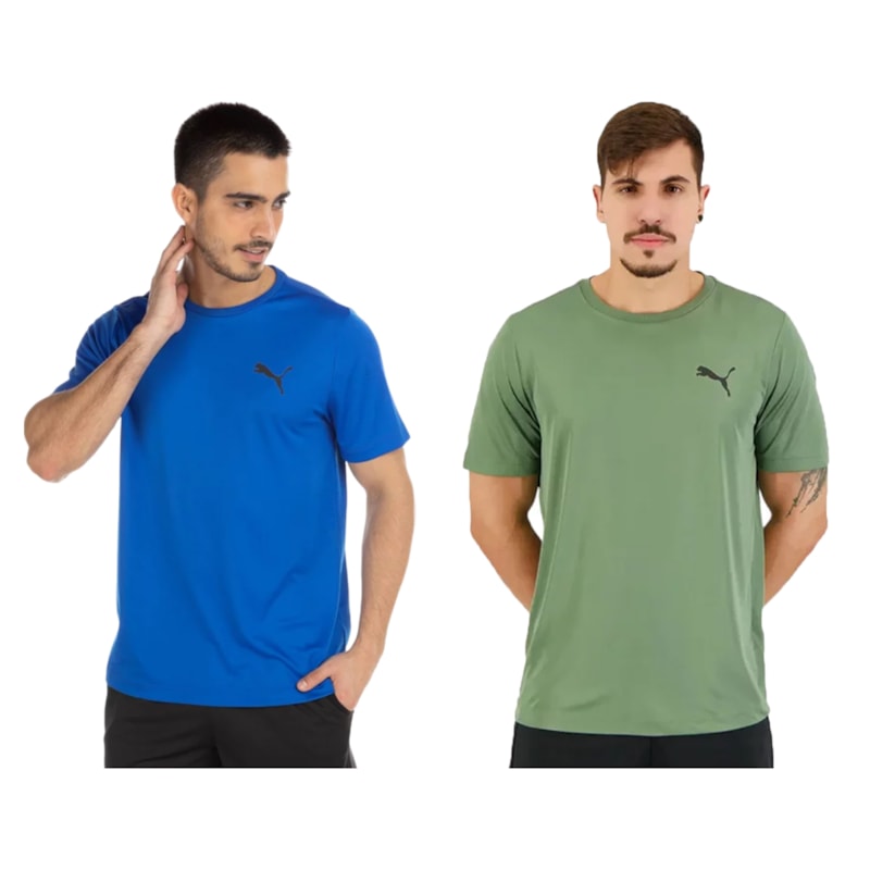 Kit 2 Camisetas Puma Active Small Logo Masculina