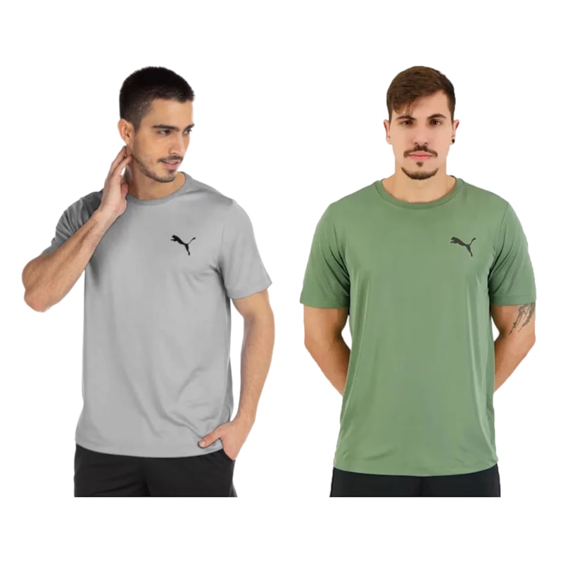 Kit 2 Camisetas Puma Active Small Logo Masculina