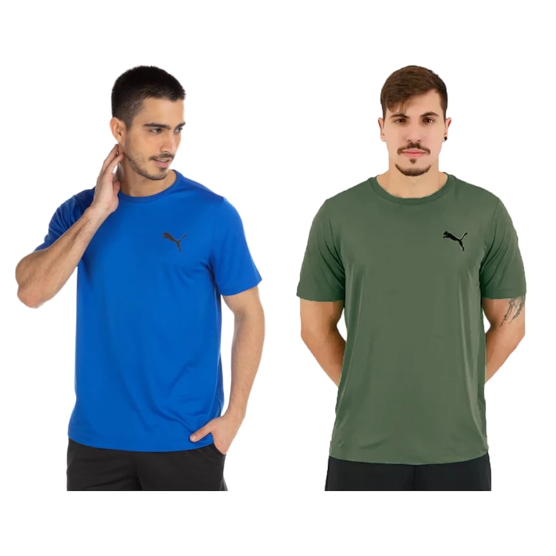 Kit 2 Camisetas Puma Active Small Logo Masculina