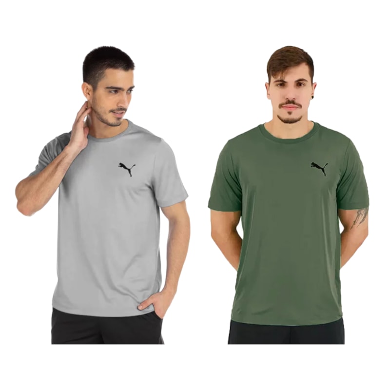 Kit 2 Camisetas Puma Active Small Logo Masculina