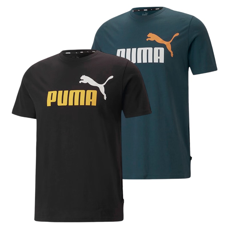 Kit 2 Camisetas Puma Essentials+ 2 Col Logo Masculina