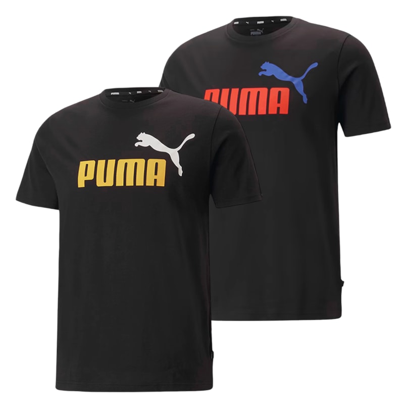 Kit 2 Camisetas Puma Essentials+ 2 Col Logo Masculina