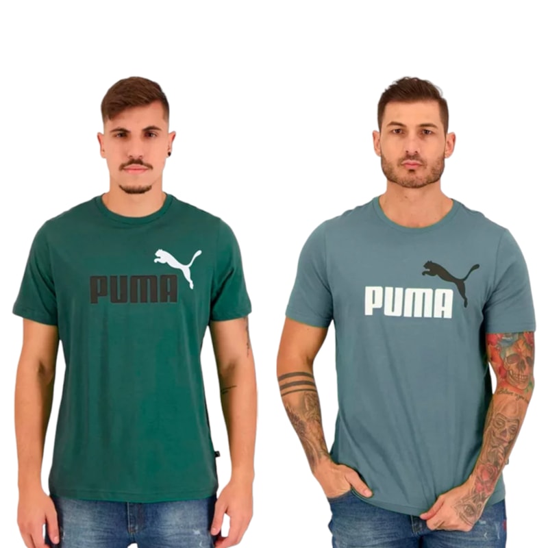 Kit 2 Camisetas Puma Essentials Colour Logo Masculina