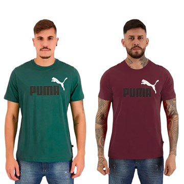 Kit 2 Camisetas Puma Essentials Colour Logo Masculina