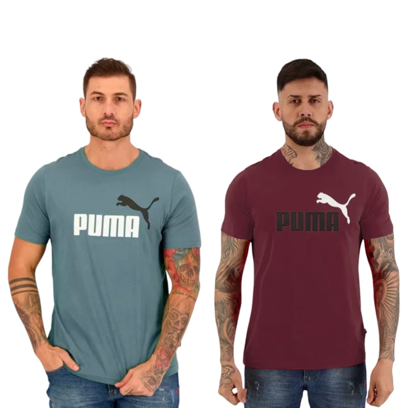 Kit 2 Camisetas Puma Essentials Colour Logo Masculina