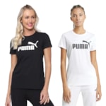 Kit 2 Camisetas Puma Essentials Logo Feminina