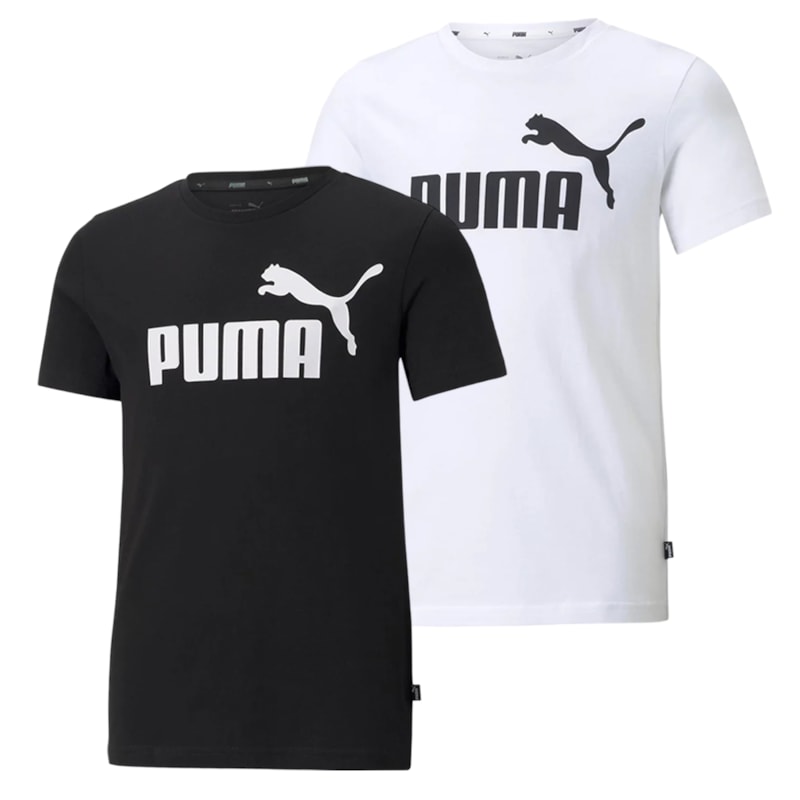 Kit 2 Camisetas Puma Essentials Logo Infantil