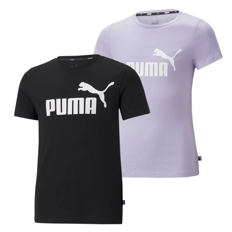 Kit 2 Camisetas Puma Essentials Logo Infantil