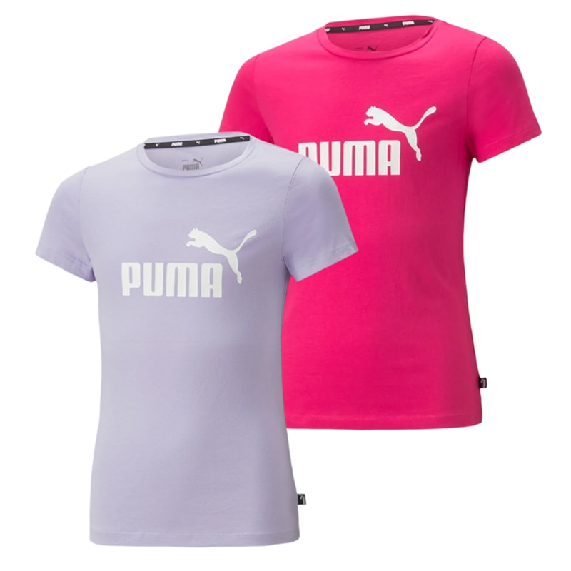 Kit 2 Camisetas Puma Essentials Logo Infantil